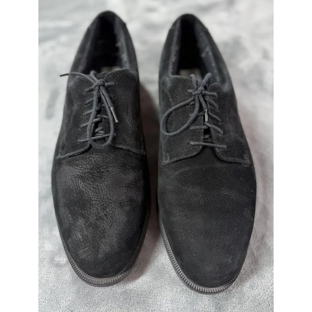 Deer Stags Buck Shoes Mens Size 9.5 Black‎ Leather Suede Oxford Comfort